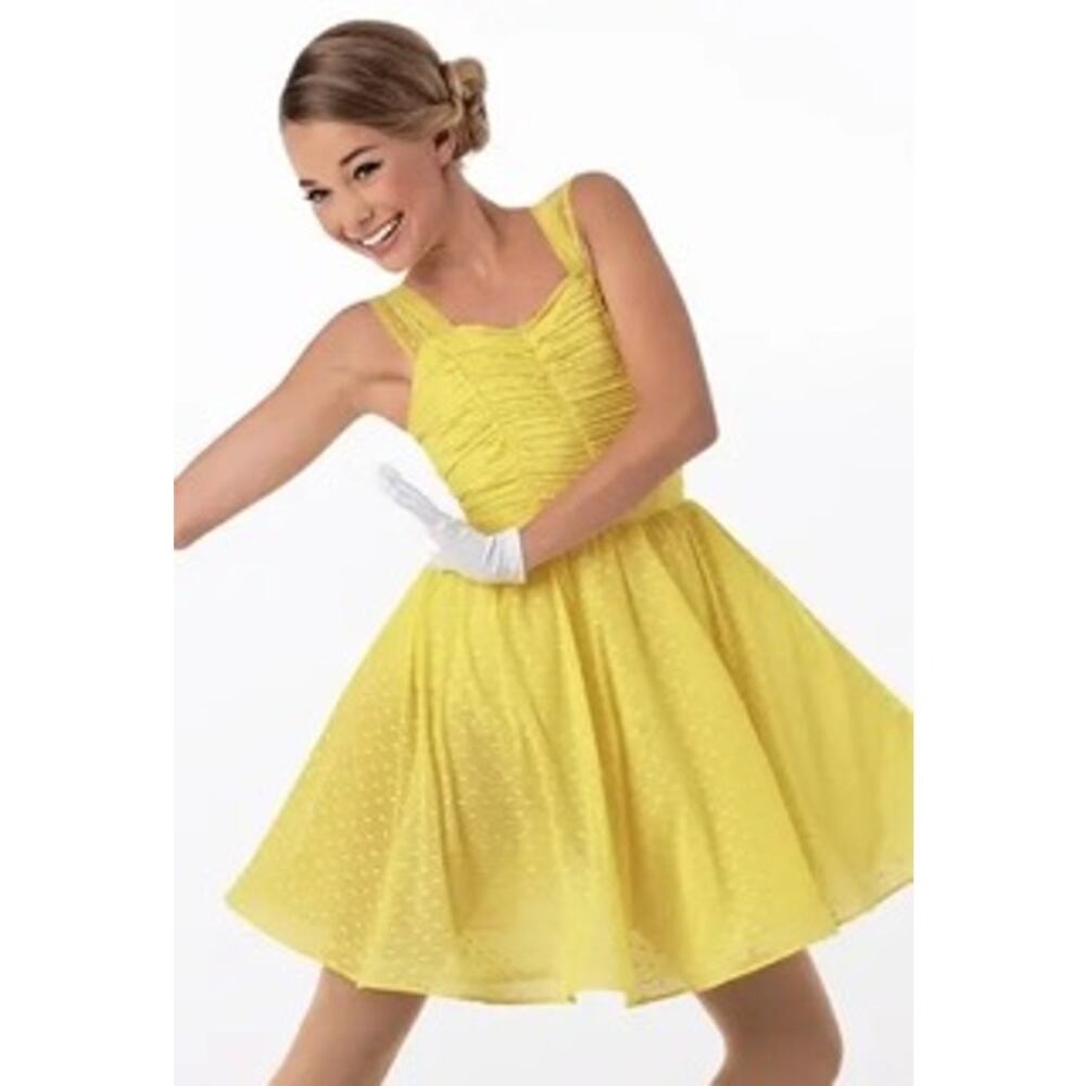 Weissman Be My Baby in Lemon size SA with gloves EUC Musical Theater Jazz